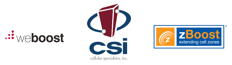 WeBoost, ZBoost and CSI logos